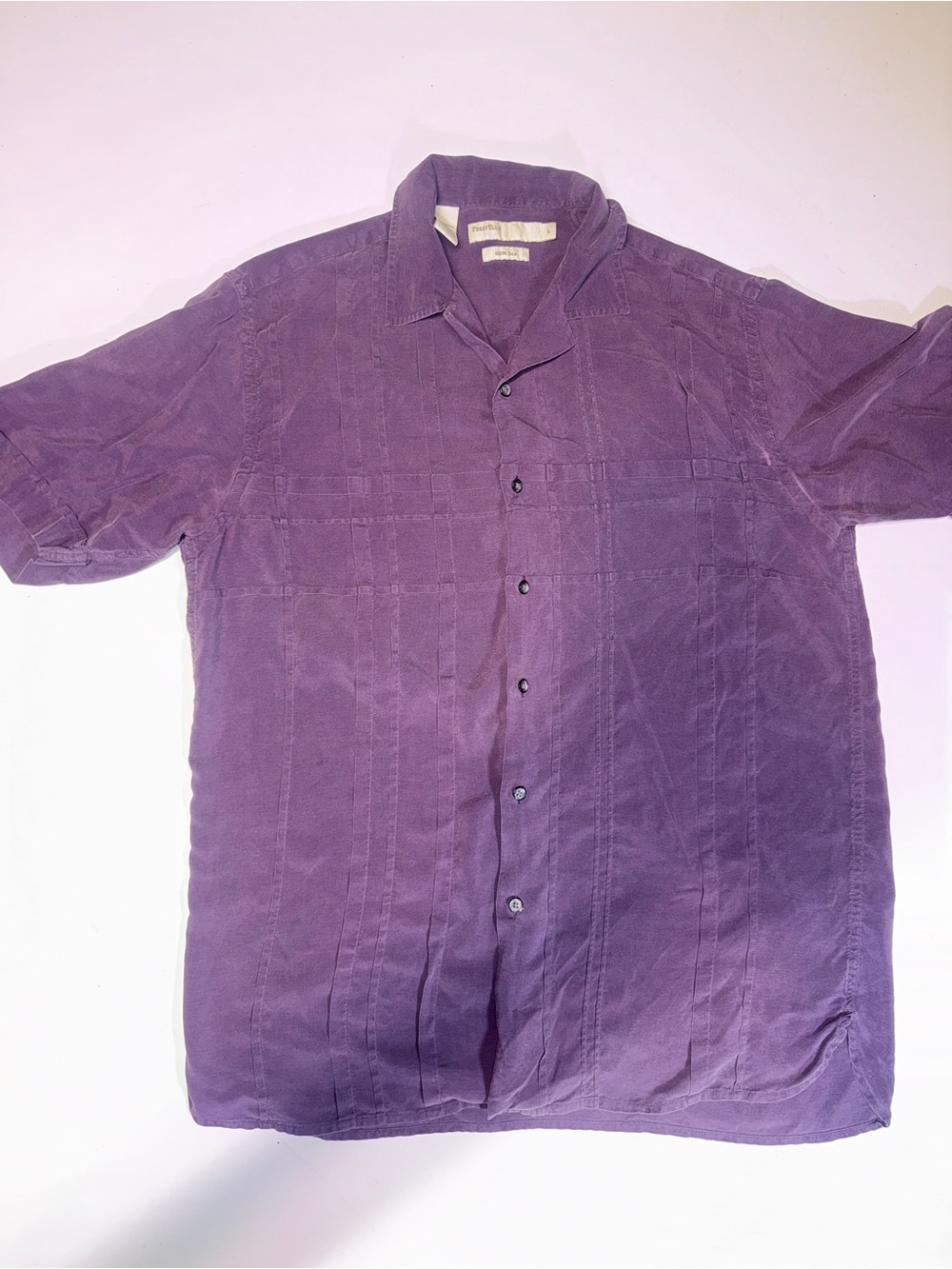 Perry Ellis Purple Short-Sleeve Casual Button-Down Shirt